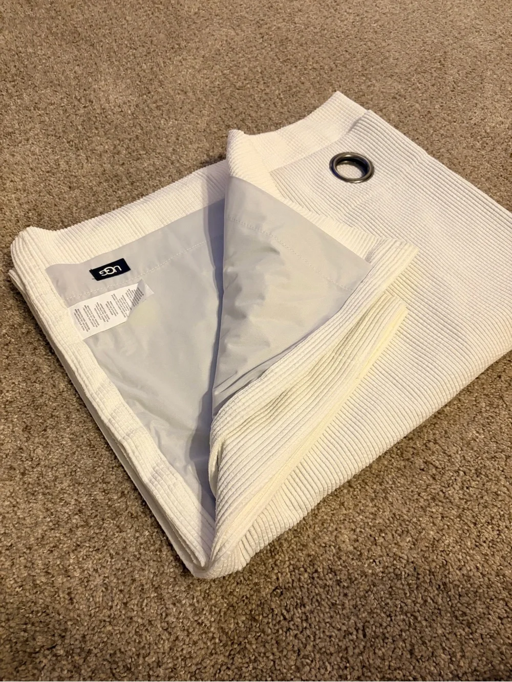UGG White Grommet Top Curtain Panel